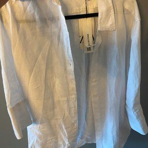 Zara Button Down Linen Shirt